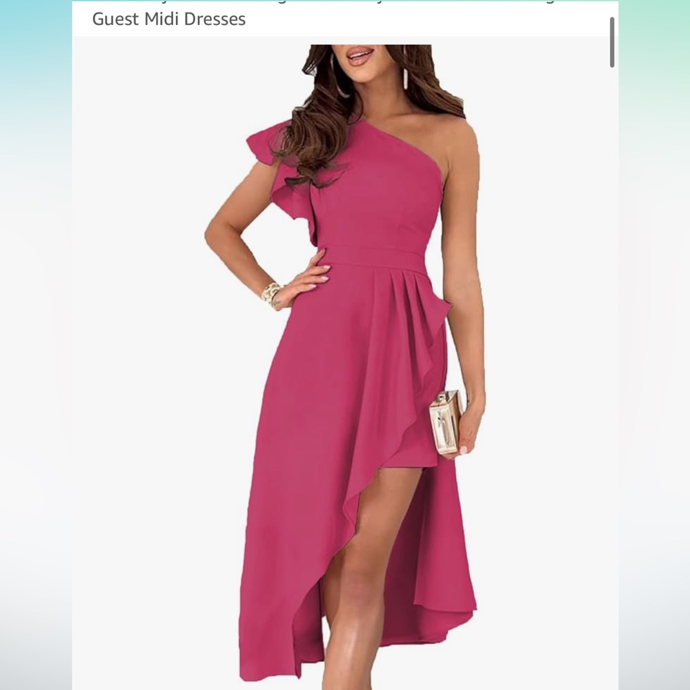 Elegant Pink Asymmetrical Dress